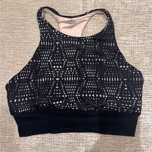 ALO Yoga Black and White Geometric Sports Bra